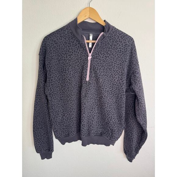 Fabletics Womens Pullover Sweatshirt Cheetah Print Animal Size Large - Picture 1 of 8